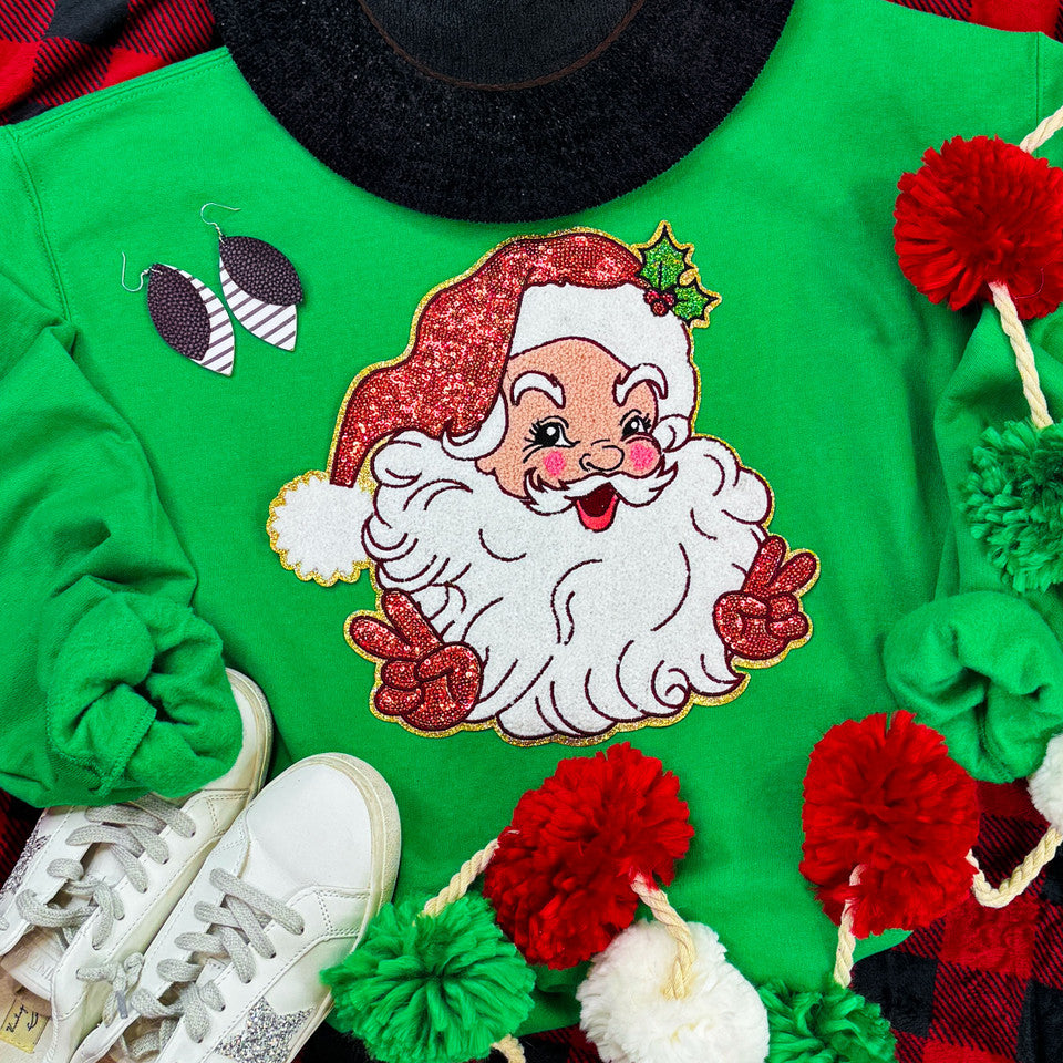 CHENILLE & SEQUIN Santa Peace Signs