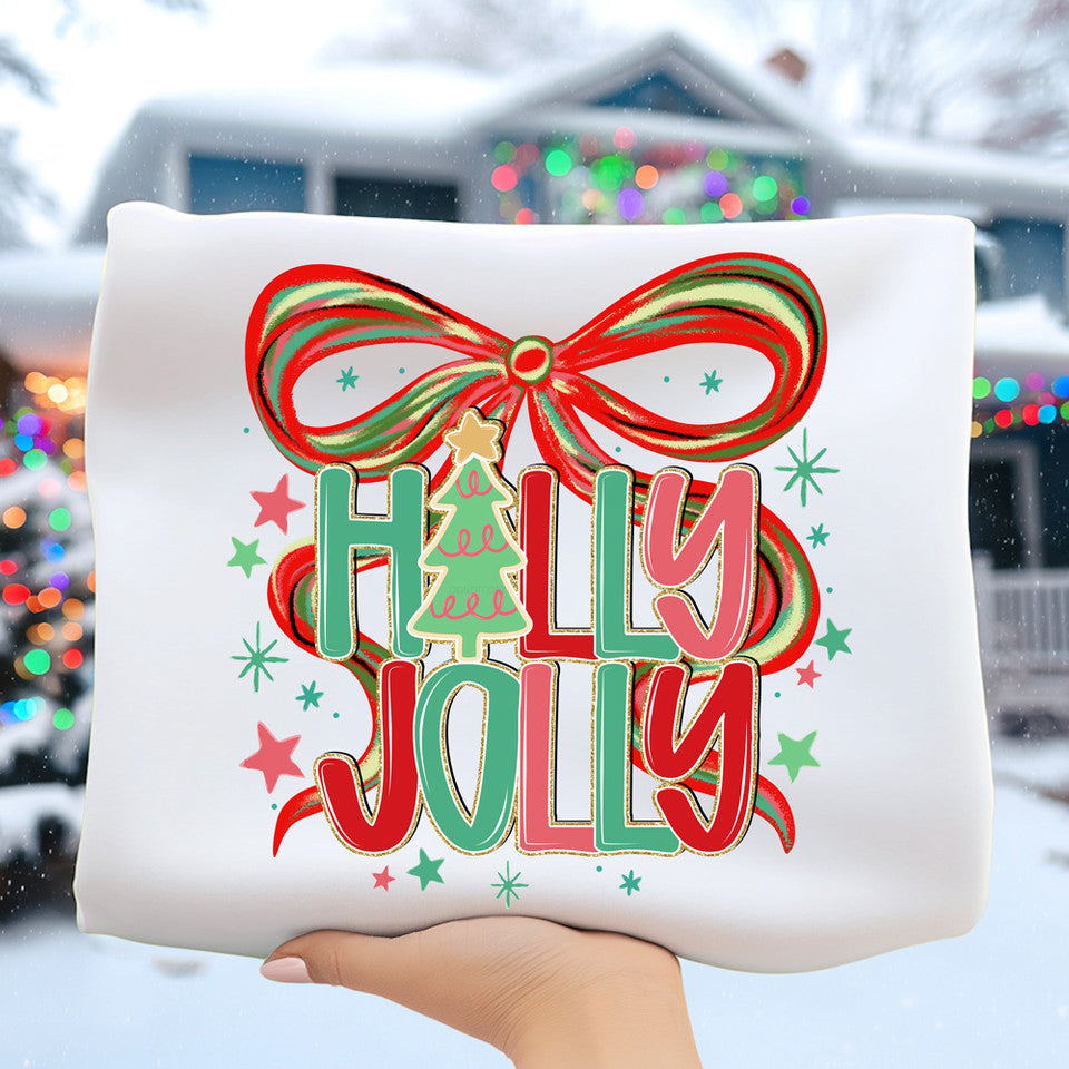 Holly Jolly Bow Gold Sparkle