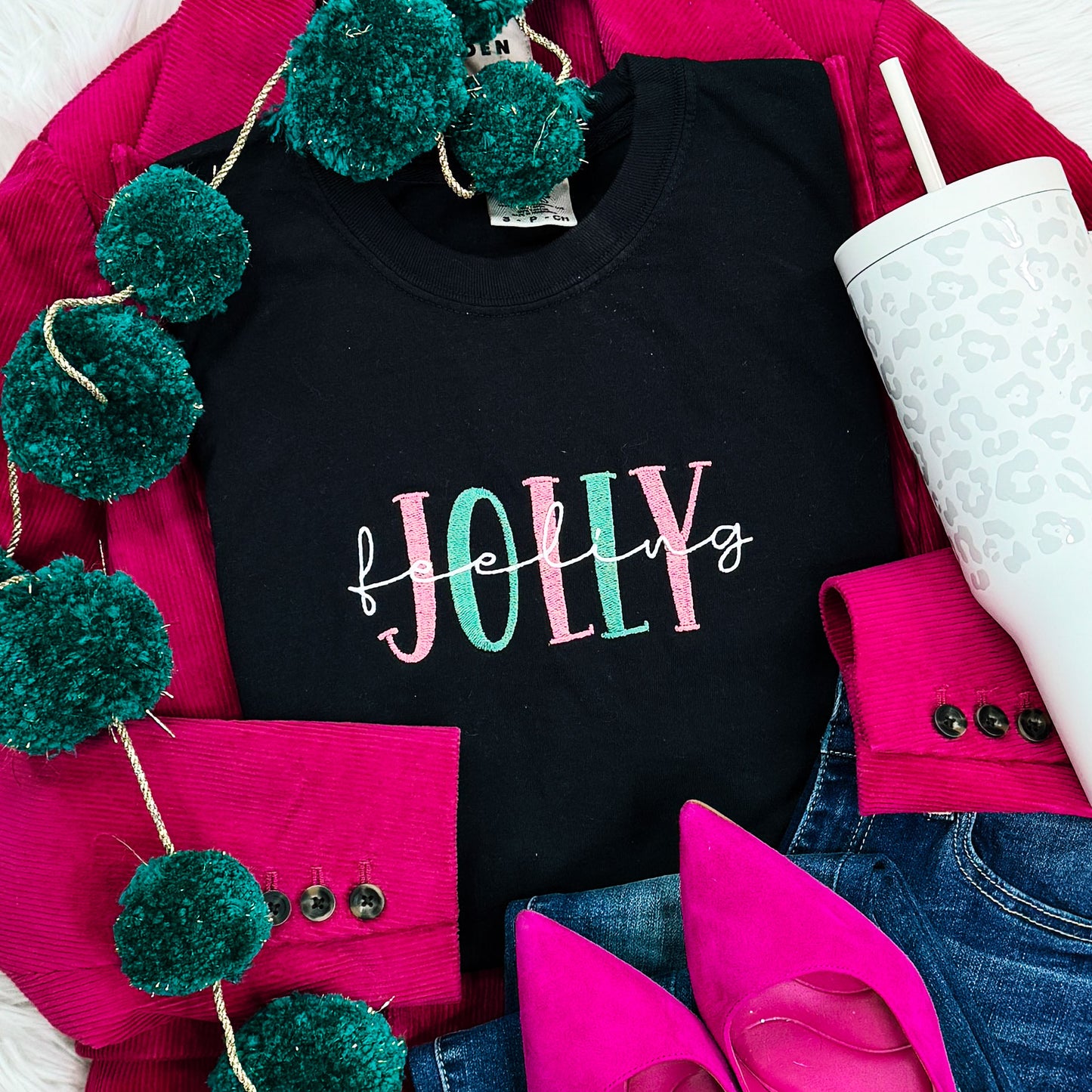 EMBROIDERED Feeling Jolly Tee