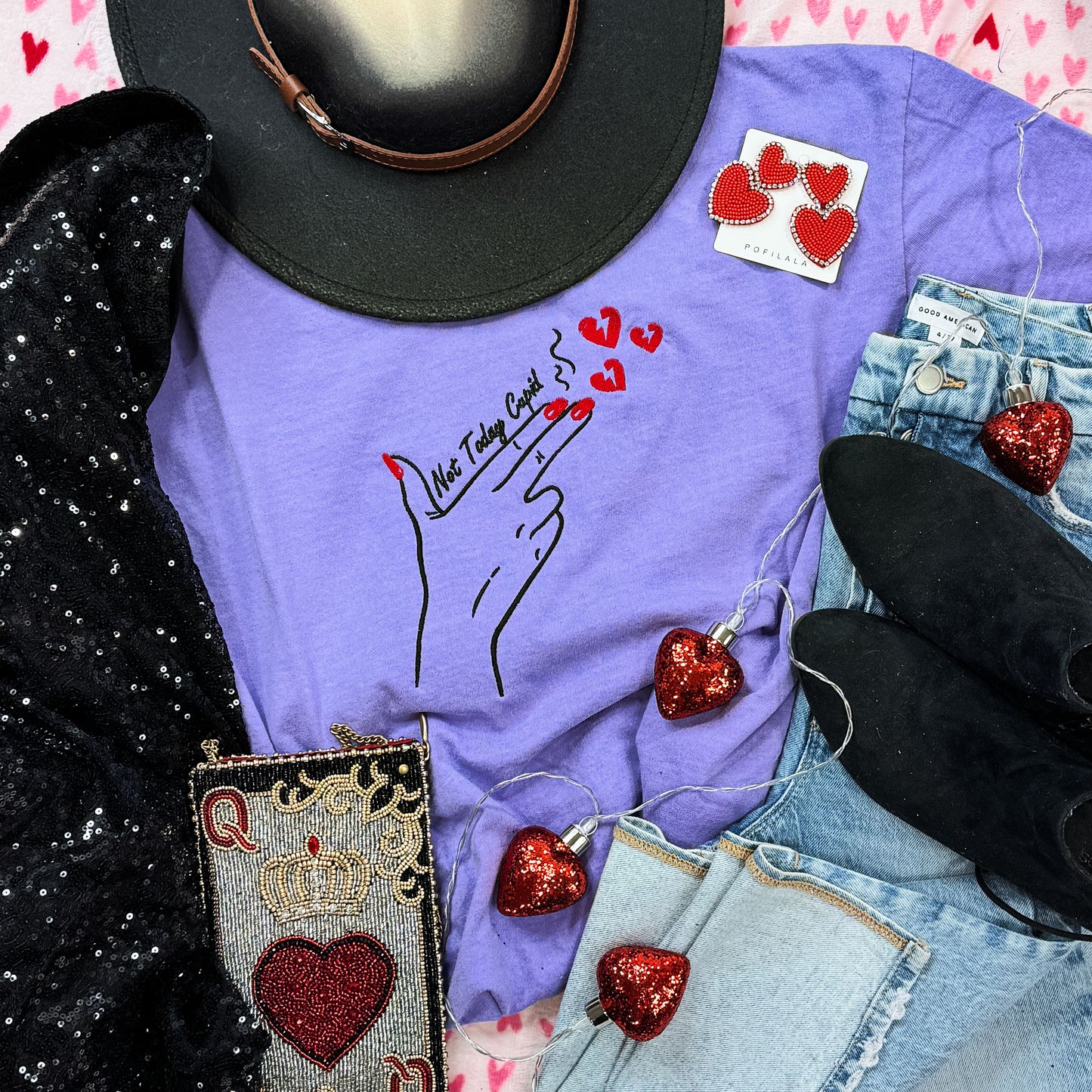 EMBROIDERED Not Today Cupid Tee