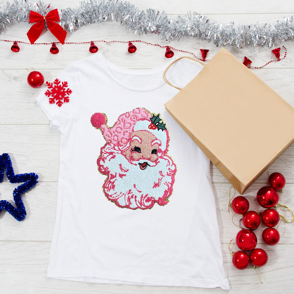 YOUTH CHENILLE Pink Santa