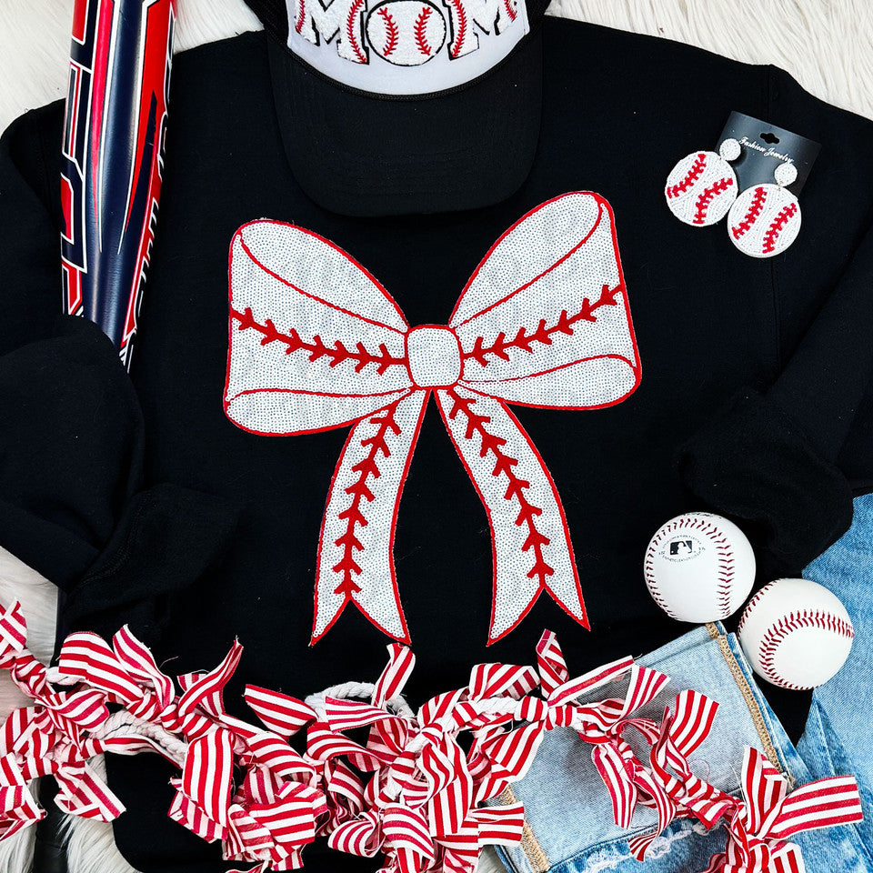 SEQUIN Baseball Bow