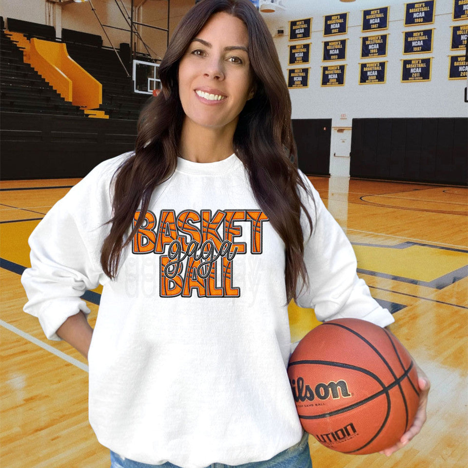 Basketball Names Faux Embroider Look