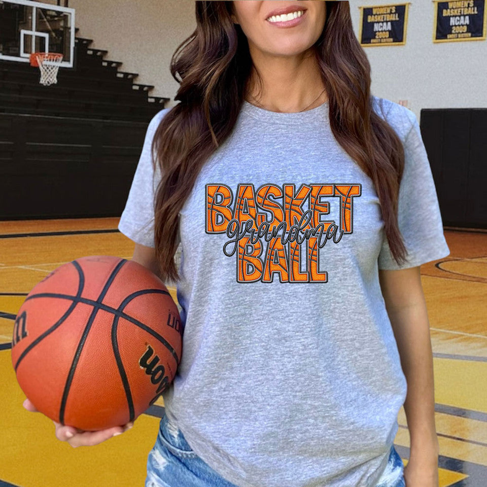 Basketball Names Faux Embroider Look