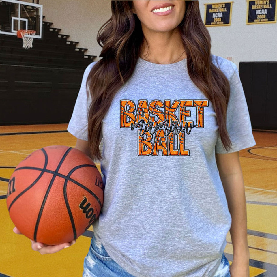 Basketball Names Faux Embroider Look