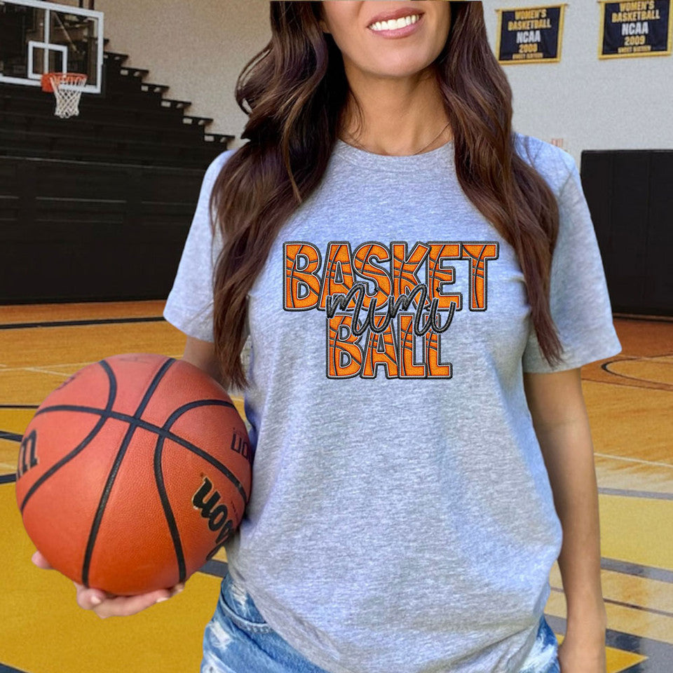 Basketball Names Faux Embroider Look