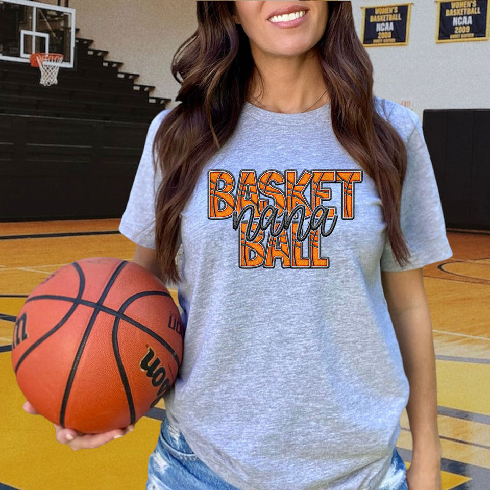 Basketball Names Faux Embroider Look