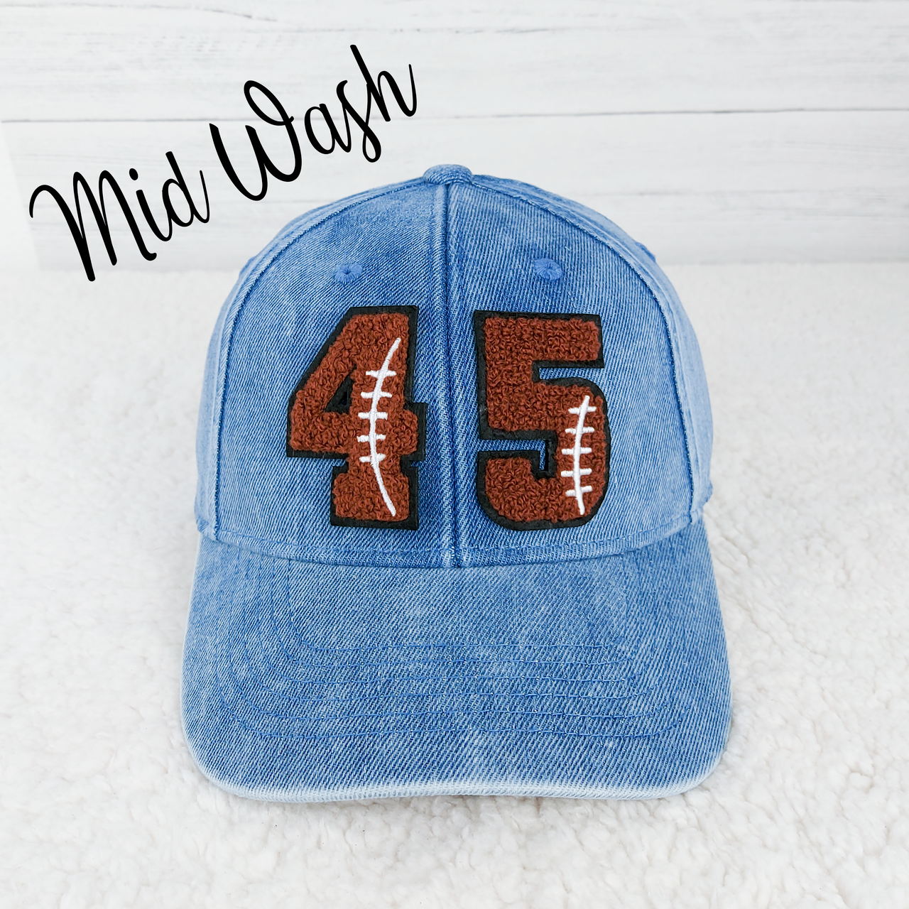 Custom CHENILLE Football Number Hat