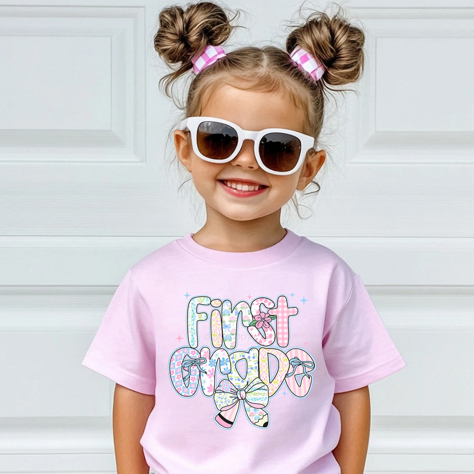 YOUTH Grade Level Floral Pencil Bow