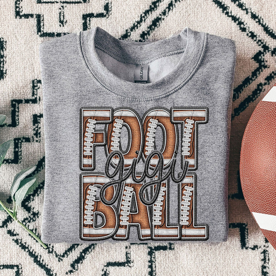 Football Names Faux Embroider Look
