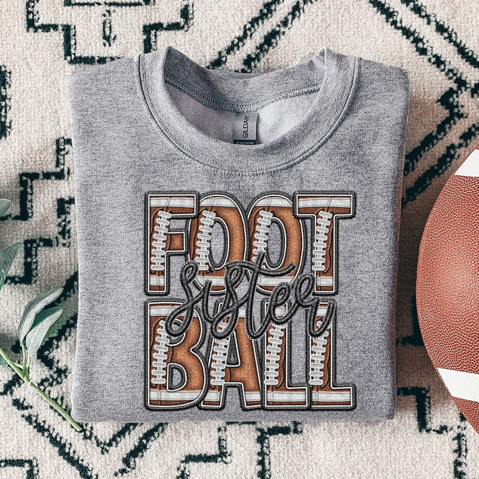 Football Names Faux Embroider Look