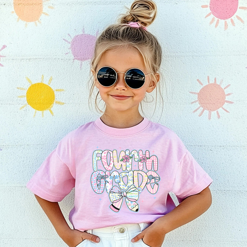 YOUTH Grade Level Floral Pencil Bow