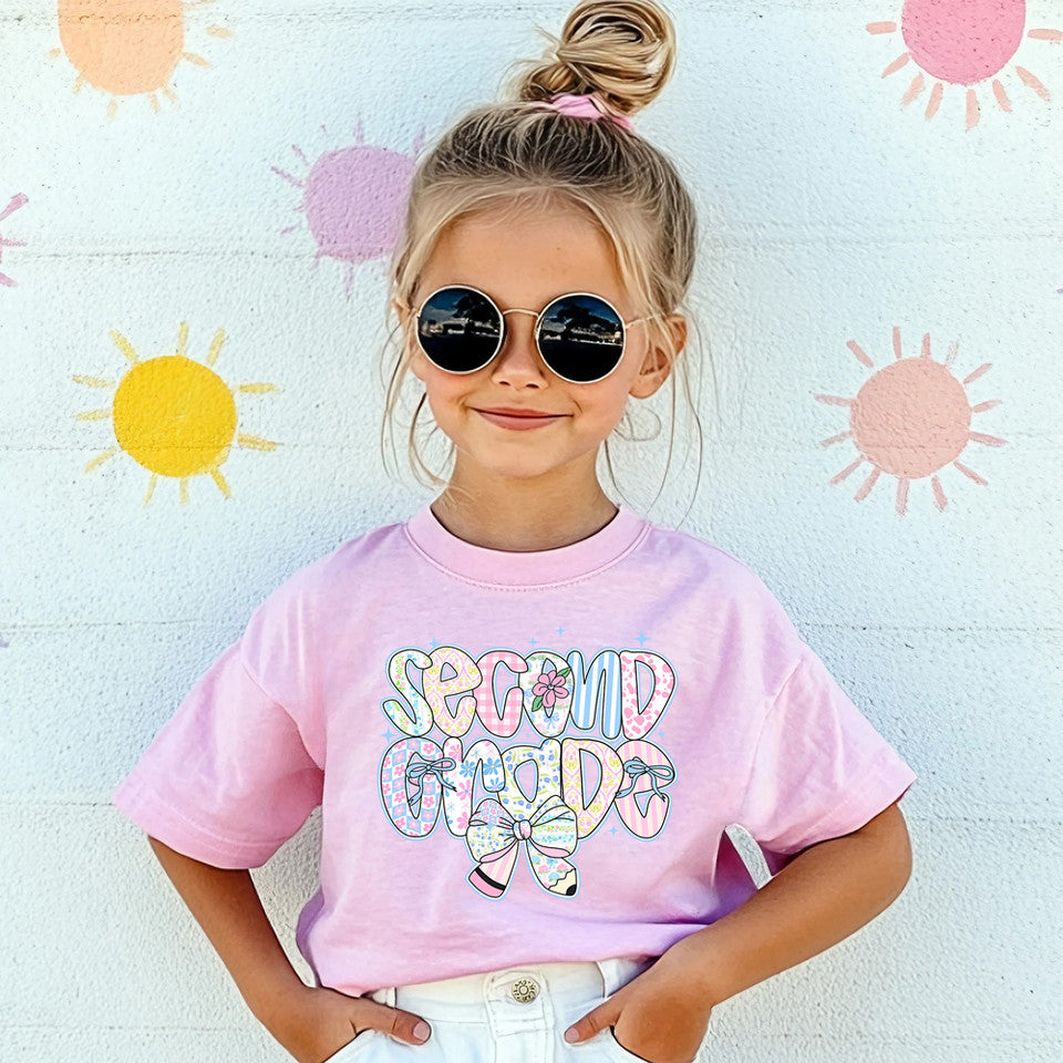 YOUTH Grade Level Floral Pencil Bow