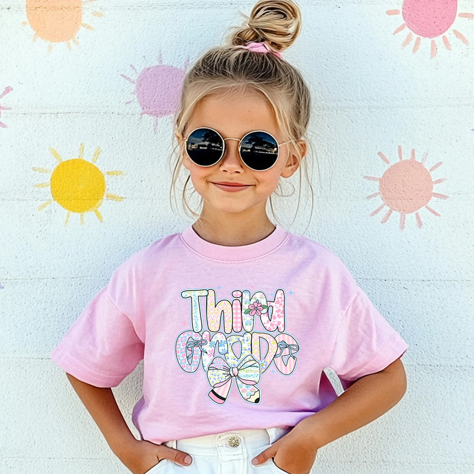 YOUTH Grade Level Floral Pencil Bow