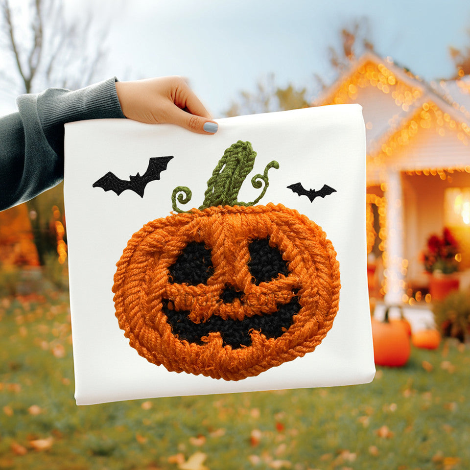 Faux Yarn Jack-O-Lantern
