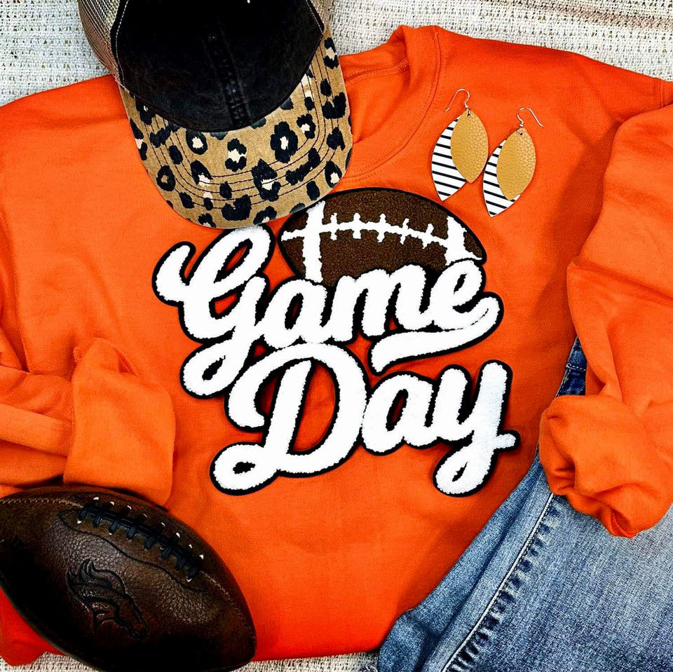 CHENILLE Football Team Color Game Day Sweatshirt