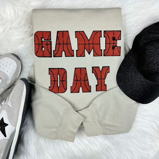 CHENILLE Basketball Game Day Crewneck Sweatshirt