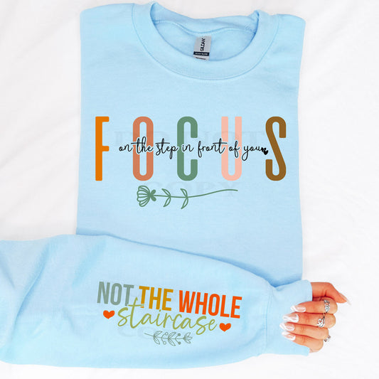 Focus on the Step in Front Crewneck Sweatshirt