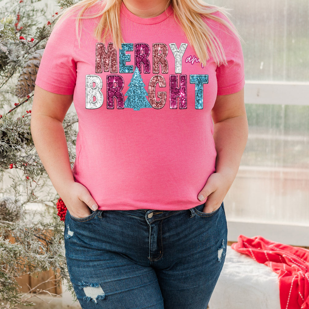 Faux Glitter Merry & Bright