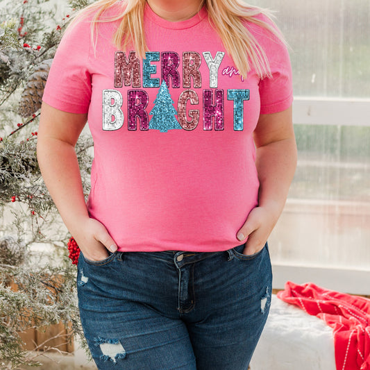 Faux Glitter Merry & Bright