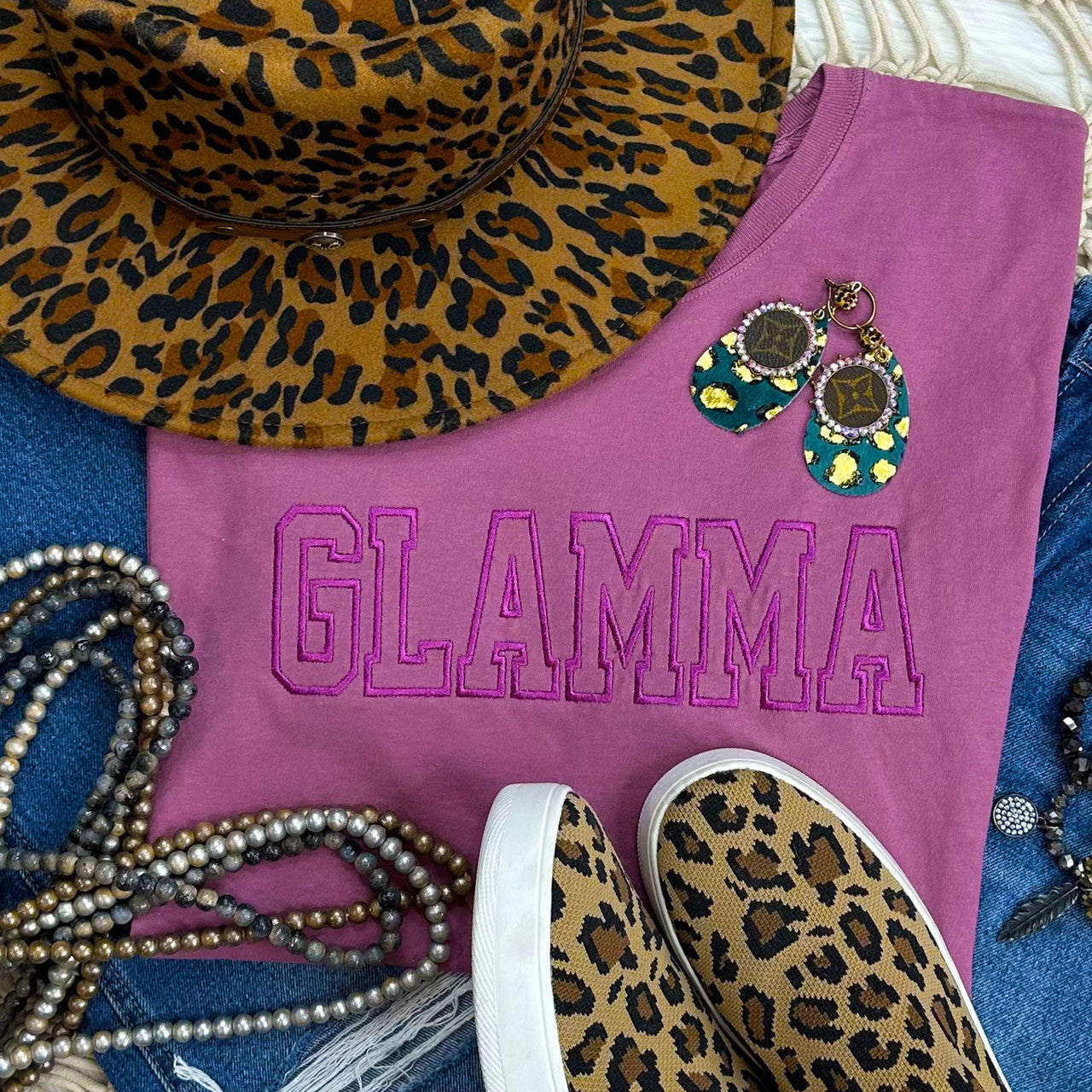 Pink GLAMMA EMBROIDERED Tshirt