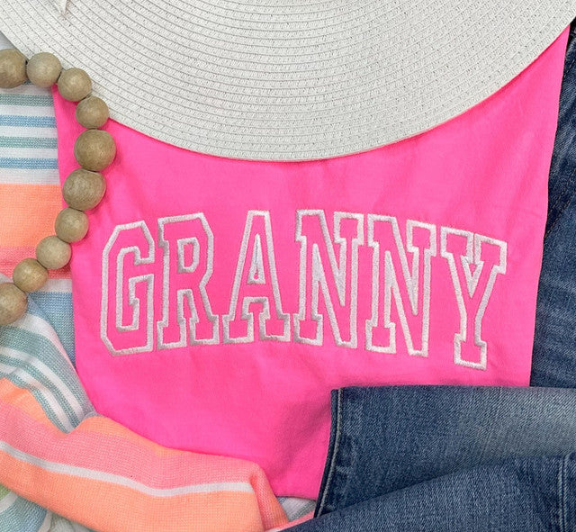 Pink GRANNY EMBROIDERED Tshirt