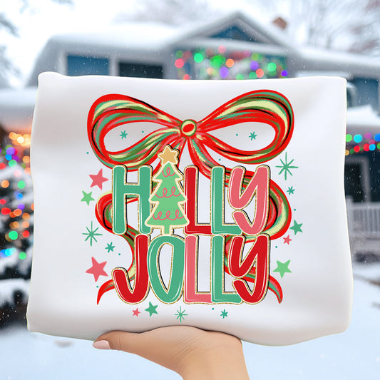 Holly Jolly Bow Gold Sparkle