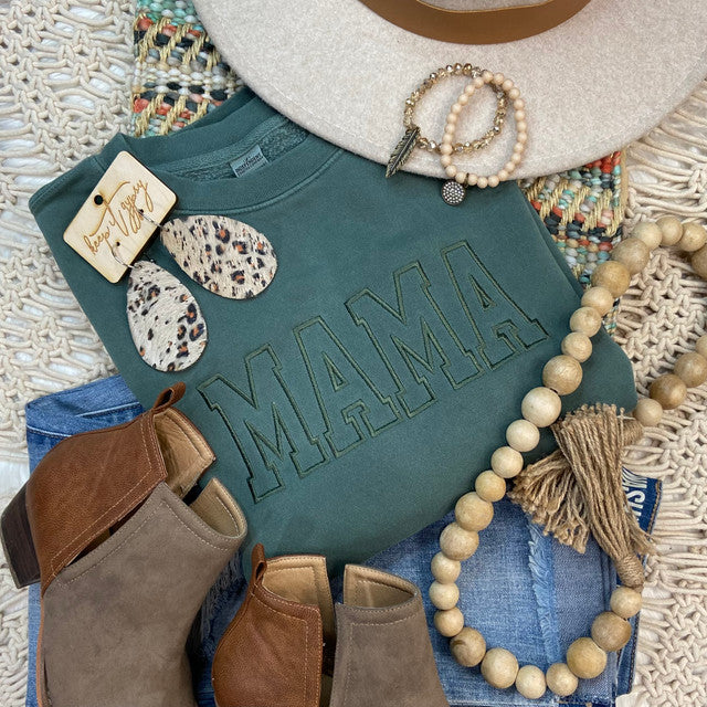 MAMA EMBROIDERED Crewneck Sweatshirt