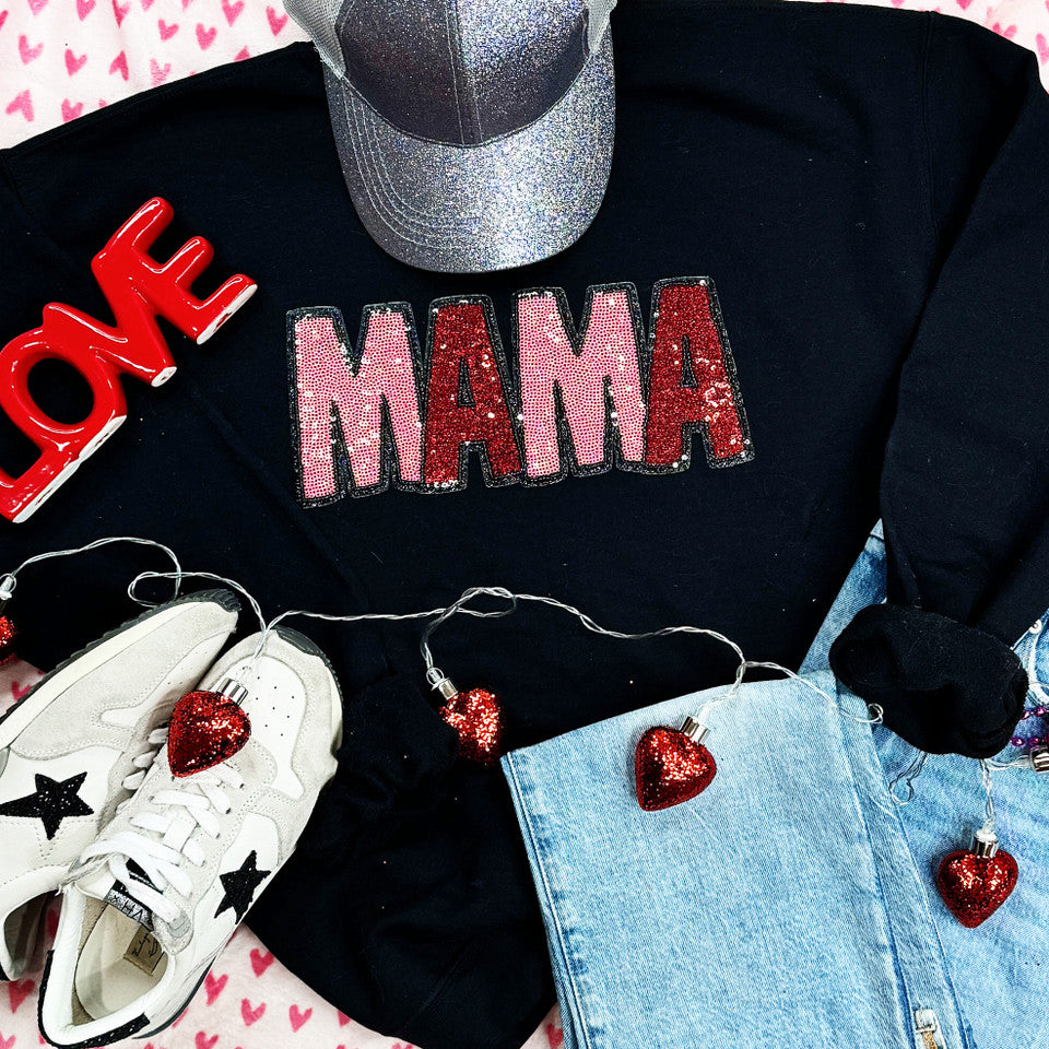 SEQUIN MAMA Pink & Red