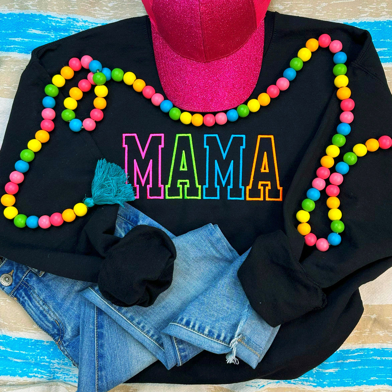 MAMA EMBROIDERED Crewneck Sweatshirt