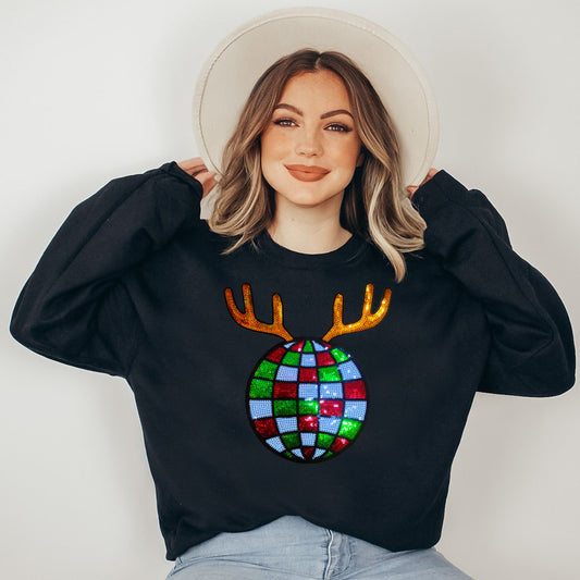 SEQUIN Reindeer Disco Ball