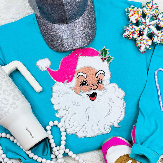 CHENILLE & SEQUIN Santa with Neon Pink