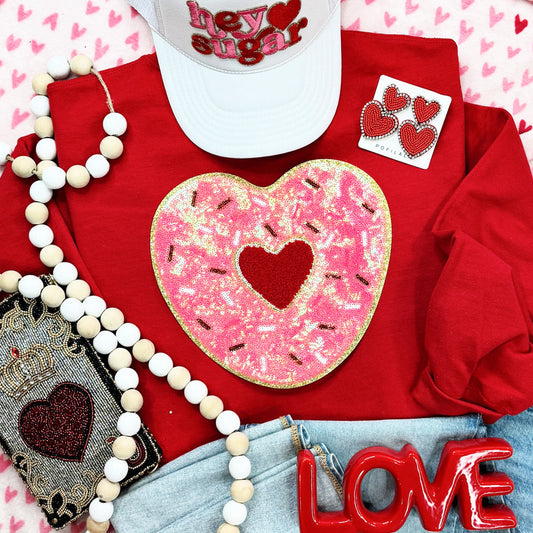 SEQUIN Heart Donut