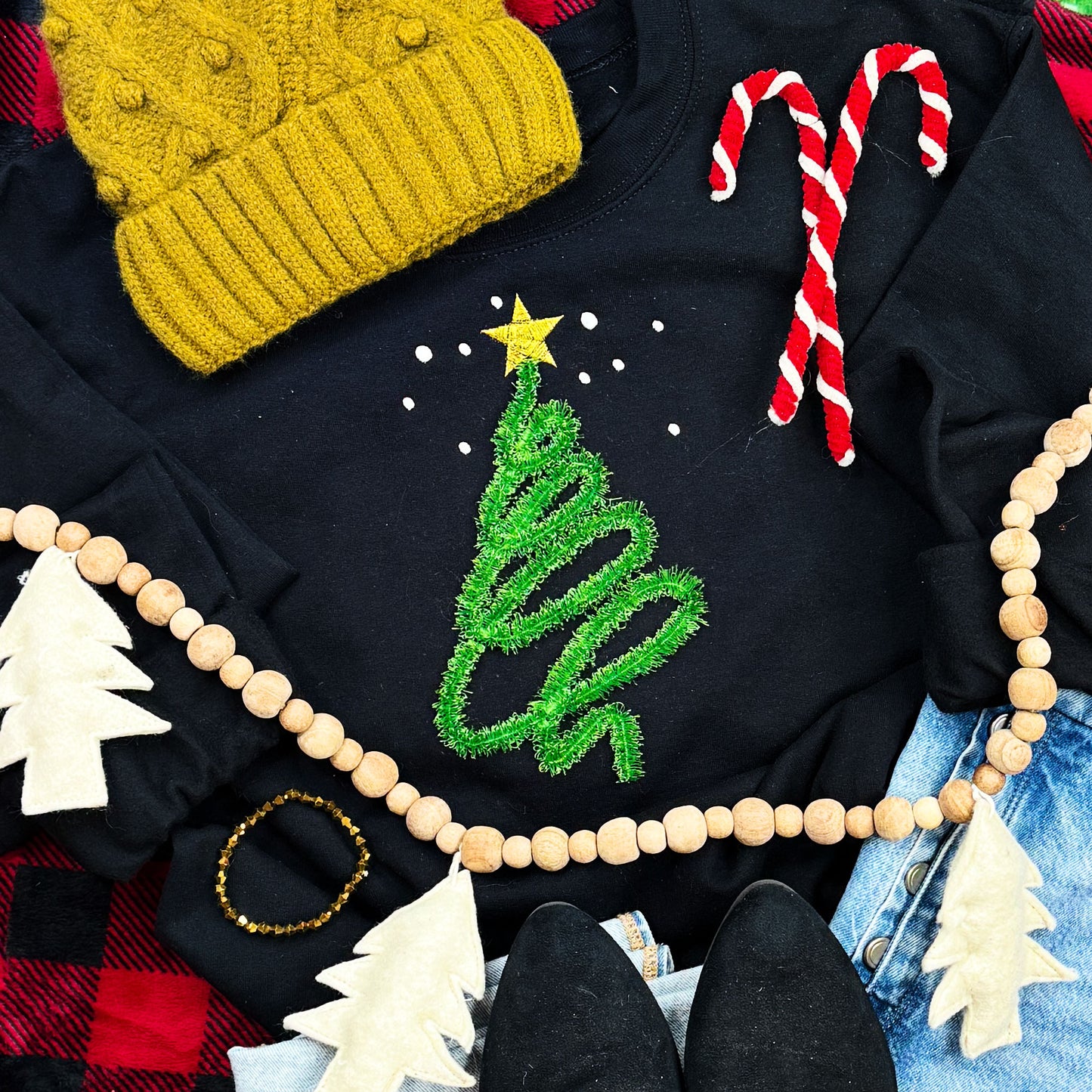 EMBROIDERED Green Fringe Tree