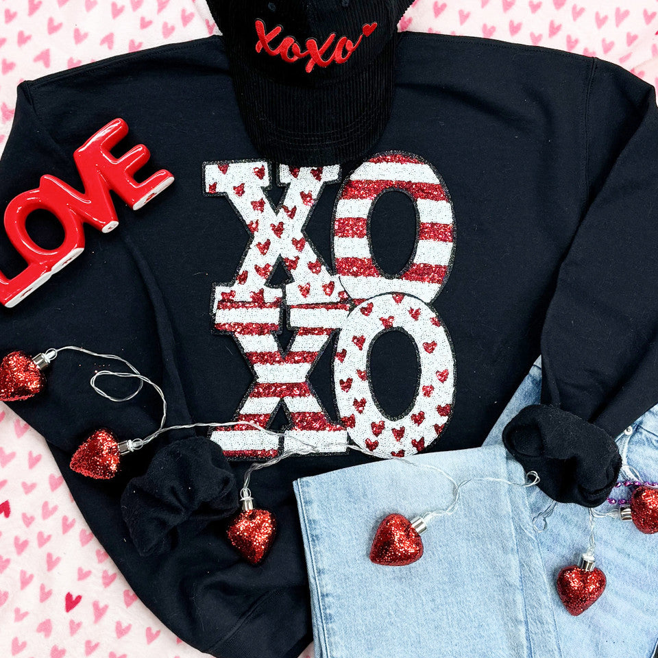 SEQUIN XOXO Red & White