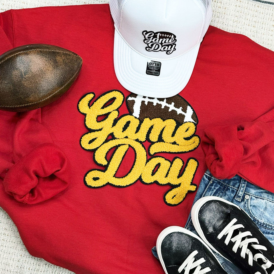 CHENILLE Football Team Color Game Day Sweatshirt