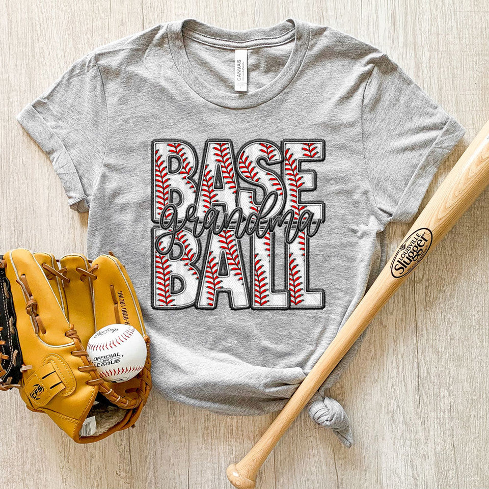 Baseball Names Faux Embroider Look