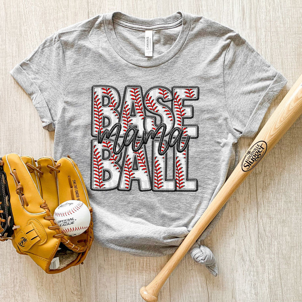 Baseball Names Faux Embroider Look