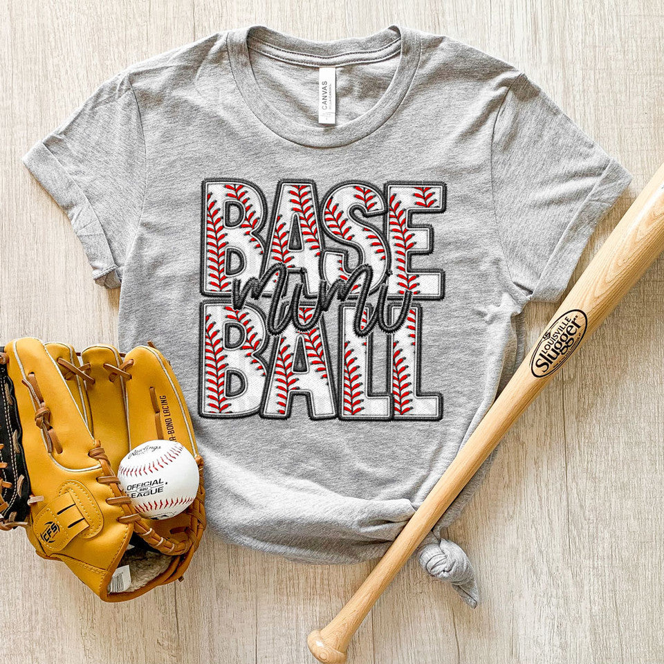 Baseball Names Faux Embroider Look