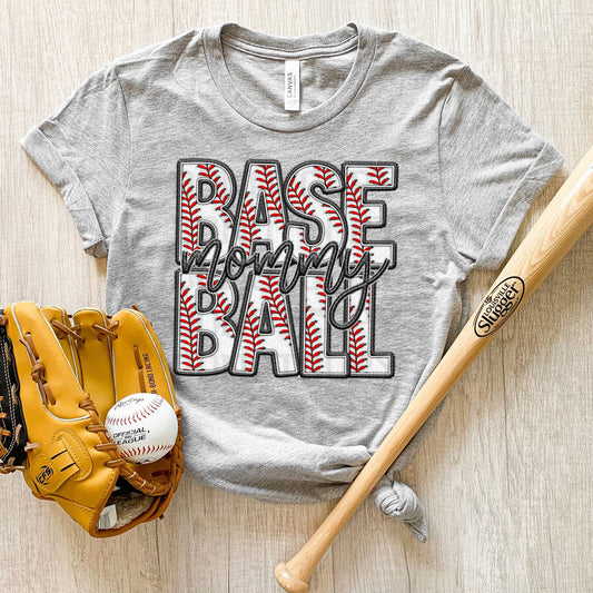 Baseball Names Faux Embroider Look