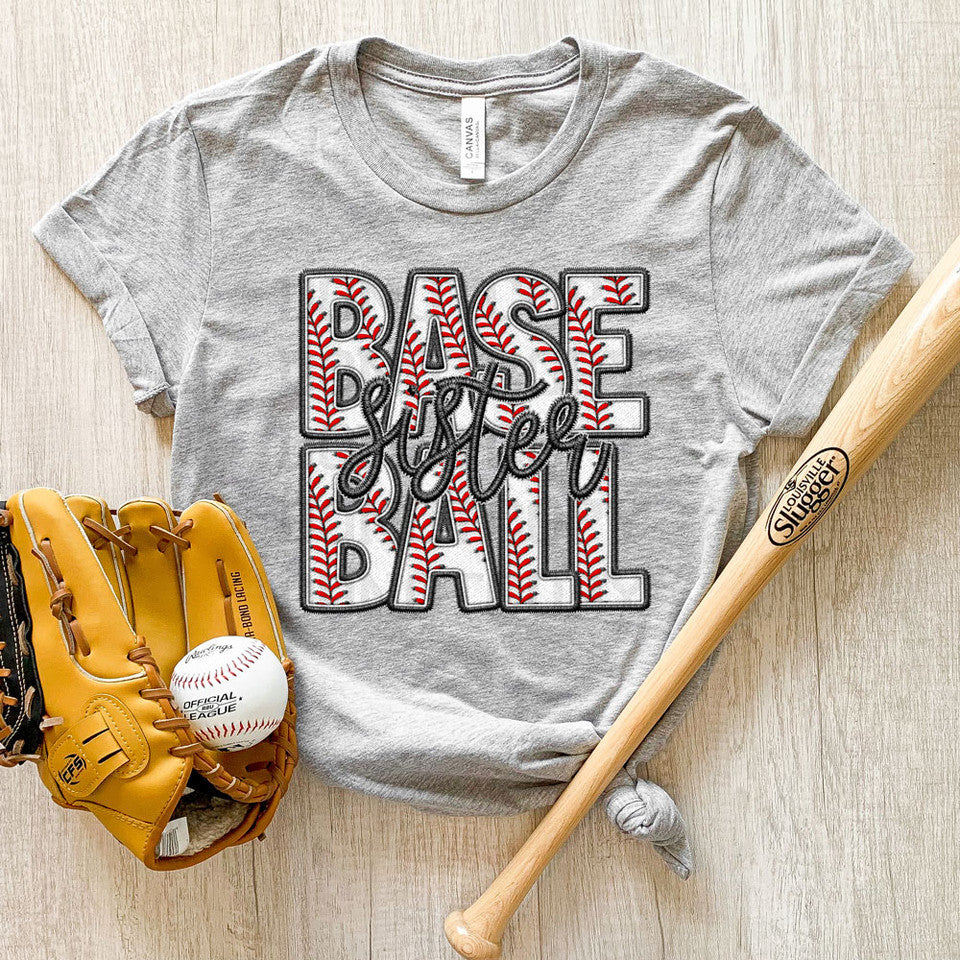 Baseball Names Faux Embroider Look