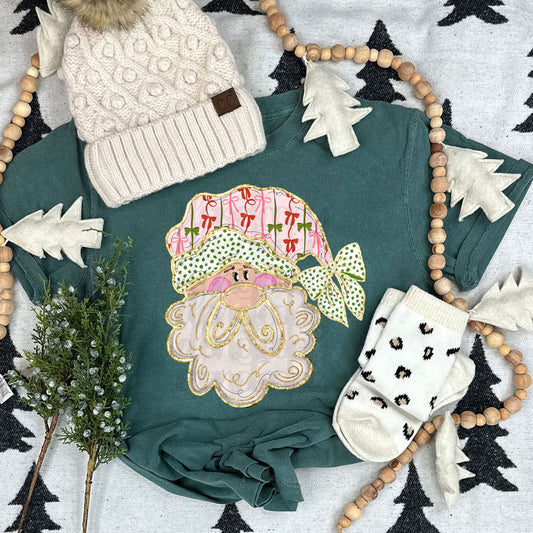 Brush Strokes Pink Santa