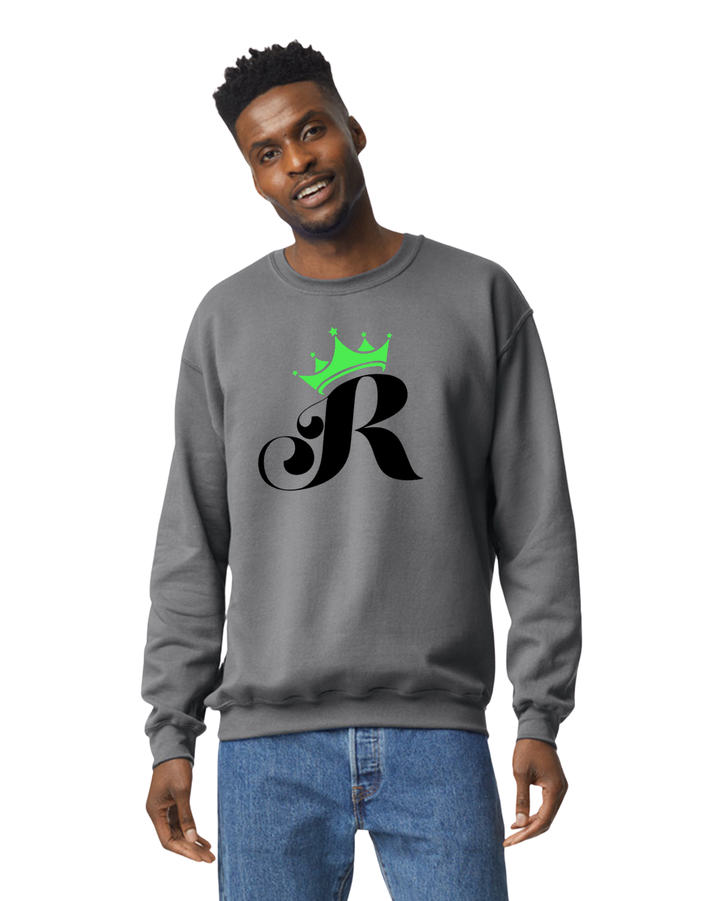 Royals Black & Green R Design on Charcoal