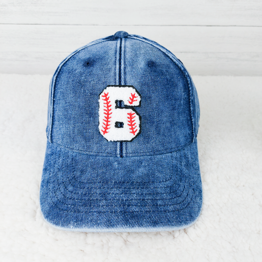 Custom CHENILLE Baseball Number Hat