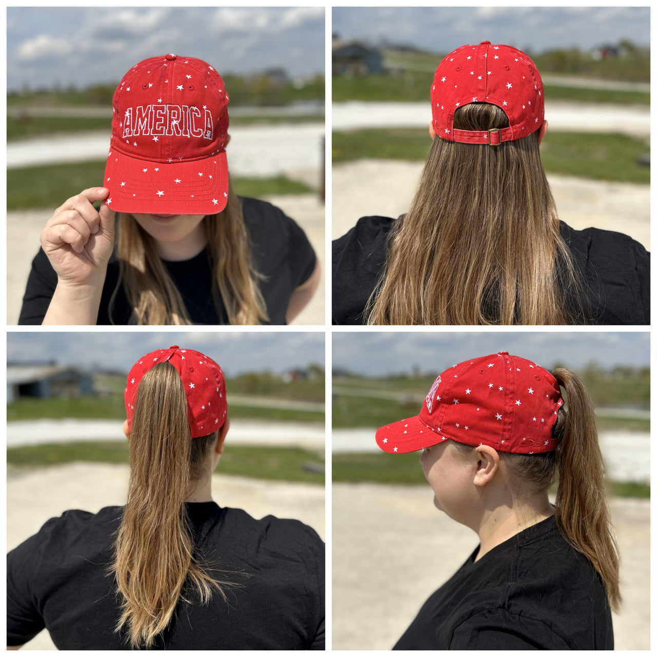 EMBROIDERED America with Stars Hat