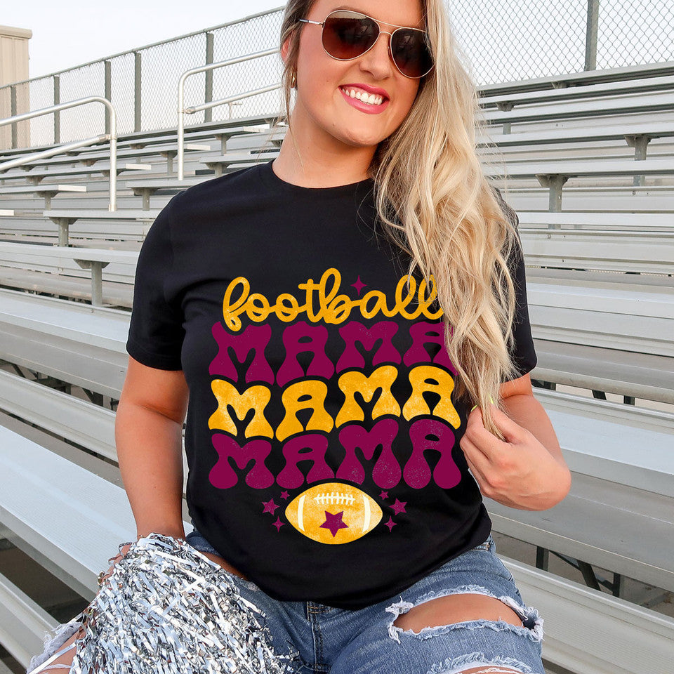 Team Color Football Mama Stacked