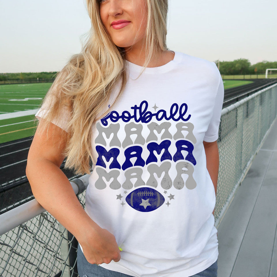 Team Color Football Mama Stacked