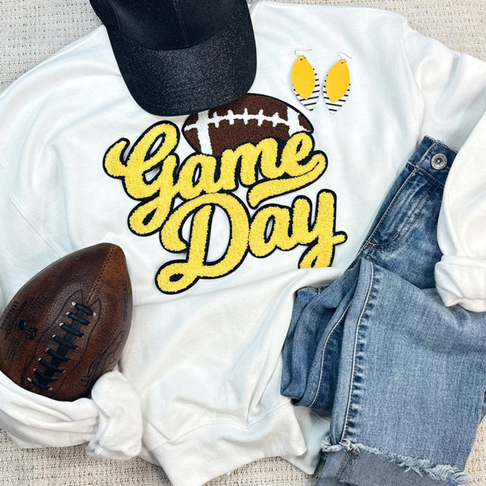 CHENILLE Football Team Color Game Day Sweatshirt