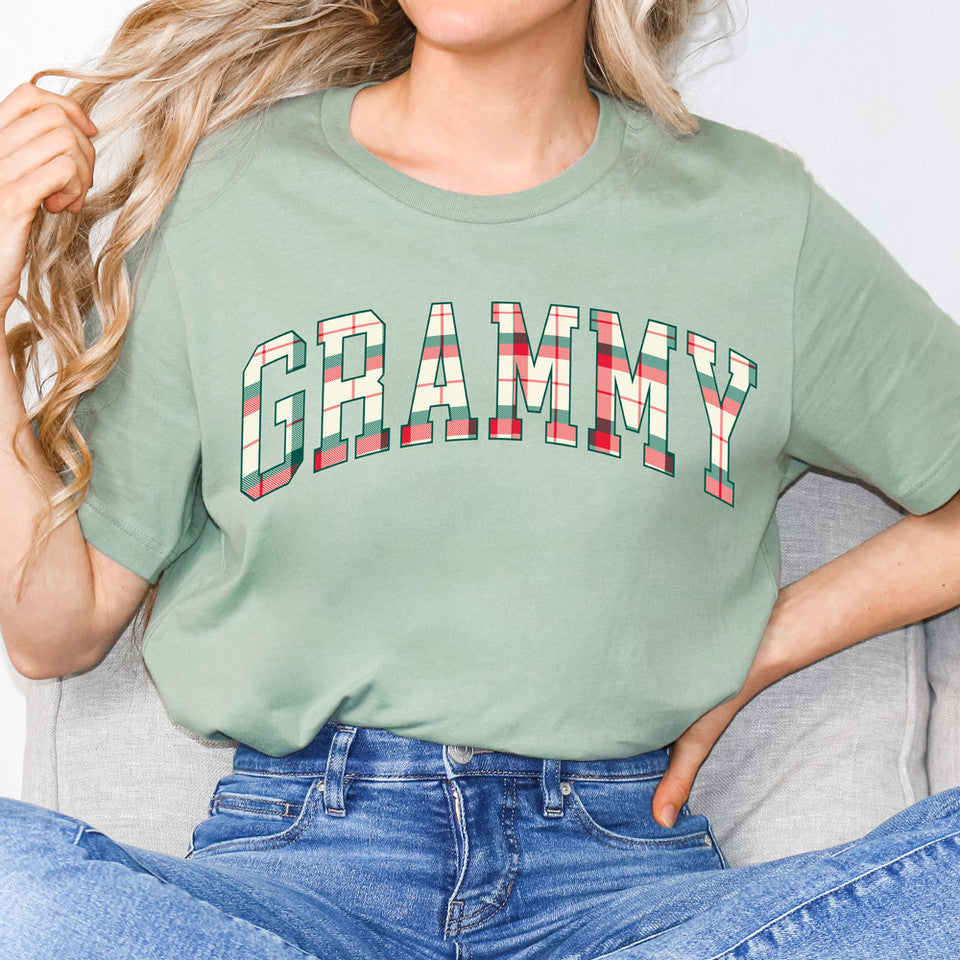 Christmas Plaid Name SHORT SLEEVE TSHIRT