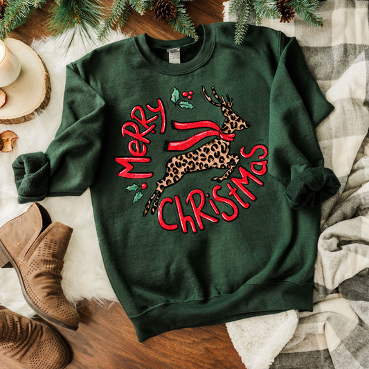 Merry Christmas Leopard Reindeer